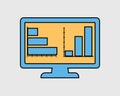 Colorful Computer Graph Icon