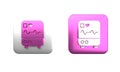Colorful Computer monitor with cardiogram icon isolated on white background. Monitoring icon. ECG monitor with heart