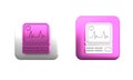 Colorful Computer monitor with cardiogram icon isolated on white background. Monitoring icon. ECG monitor with heart