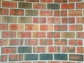 Concave brick wall background