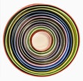 Colorful concentric circles creating visual illusion Royalty Free Stock Photo