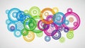 Colorful concentric circles are overlapping on a white background Royalty Free Stock Photo