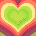 Colorful concentric hearts