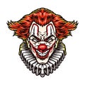 Colorful concept of scary clown head
