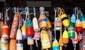 Colorful concrete anchors or buoys Royalty Free Stock Photo