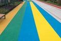 Colorful concrete runway, walkway and jogging way