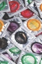 Colorful condoms background Royalty Free Stock Photo