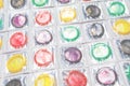 Colorful condoms background