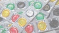 Colorful condoms background Royalty Free Stock Photo