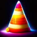 Colorful cone on a black background. 3d rendering, 3d illustration. Generative AI