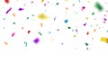 Colorful confetti background. Celebration banner. Birthday party border. Carnival color confetti design. Anniversary Royalty Free Stock Photo