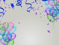 Colorful confetti Celebration carnival ribbons and Happy Birthday balloons Colorful celebration background Royalty Free Stock Photo