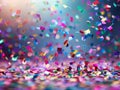 Colorful Confetti Falling and Laying on the Ground Royalty Free Stock Photo