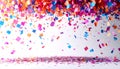 Colorful Confetti Falling on White Background Celebration Party Decoration Royalty Free Stock Photo