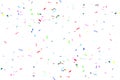 Colorful confetti floating on air over white background. Celebration decorative for new year or festival element