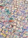 Colorful confetti on the floor, the end of the carnival in Cadiz, Andalusia, Spain Royalty Free Stock Photo