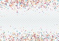 Colorful confetti in the form of circles. Top and bottom of the pattern is decorated with confetti. Vector Royalty Free Stock Photo