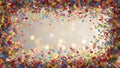 Colorful Confetti Frame with White Background Royalty Free Stock Photo