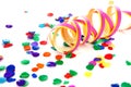 Colorful confetti and party streamer Royalty Free Stock Photo