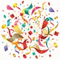 Colorful confetti and ribbons burst in celebratio Royalty Free Stock Photo