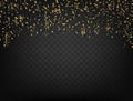 Confetti And Ribbons on dark transparent background. Vector Royalty Free Stock Photo