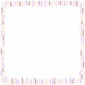 Colorful confetti and serpentine ribbons falling from above. Streamers, tinsel vector seamless frame border. Royalty Free Stock Photo