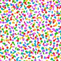Colorful confetti simple seamless pattern, vector