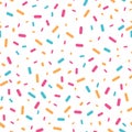 Colorful confetti sprinkles seamless pattern.