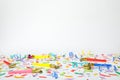 Colorful confetti, streamers and party blowers Royalty Free Stock Photo