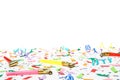 Colorful confetti, streamers and party blowers Royalty Free Stock Photo