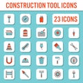 Colorful Construction Tool Icons In Flat Style Royalty Free Stock Photo