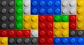 Colorful constructor parts plastic building blocks seamless background Royalty Free Stock Photo