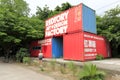 Colorful container at entrance of the redtory creative park, guangzhou city, china