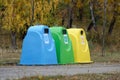 Colorful containers for recycling