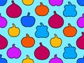 Colorful contours of pumpkins. Pumpkins of various shapes and sizes. Background for wrapping paper, banners and advertising