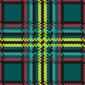 Colorful contrast tartan plaid Royalty Free Stock Photo