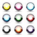 Colorful convex glossy buttons vector set