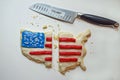 Cookie showing divided America due to Trump Royalty Free Stock Photo