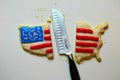 Cookie showing divided America due to Trump Royalty Free Stock Photo