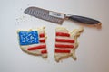 Cookie showing divided America due to Trump Royalty Free Stock Photo