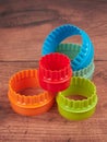 Colorful cookie cutters