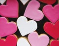 Colorful Cookie Hearts Shape Decorative Love Smitten Valentine Royalty Free Stock Photo