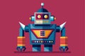 A colorful and cool robot design featuring customizable elements, set against a vibrant backdrop, showcasing its unique and Royalty Free Stock Photo
