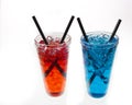 Colorful cool soft drink in glass