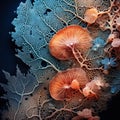 Colorful Coral: Layered Organic Forms And Contrasting Colors
