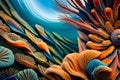 Colorful Coral Reef: Anemones, Fish, and Underwater Wildlife in Sea Life Macro Royalty Free Stock Photo
