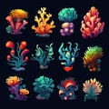 colorful coral sea ai generated