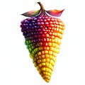 Colorful corn isolated on white background. Photo in high resolution. Generative AI Royalty Free Stock Photo