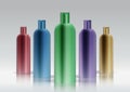 Colorful cosmetic bottle set