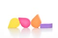 Colorful cosmetic makeup applicator sponge set isolated on white background Royalty Free Stock Photo